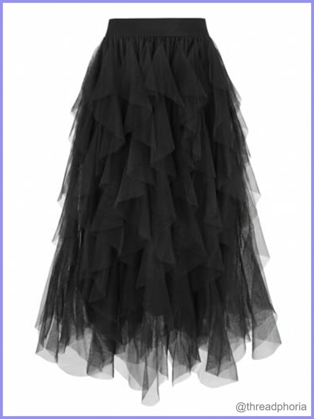 Tulle Skirt Puffy Long Tutu A Line Fairy Midi Layered Ruffle